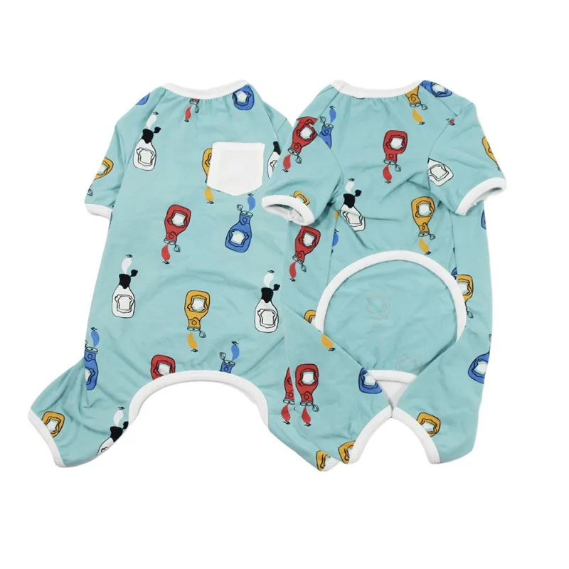 

Пижама для собак и кошек, зимняя одежда для собак, комбинезон, хлопковая одежда для сна для кошек и щенков, ночная рубашка, домашняя одежда дл...