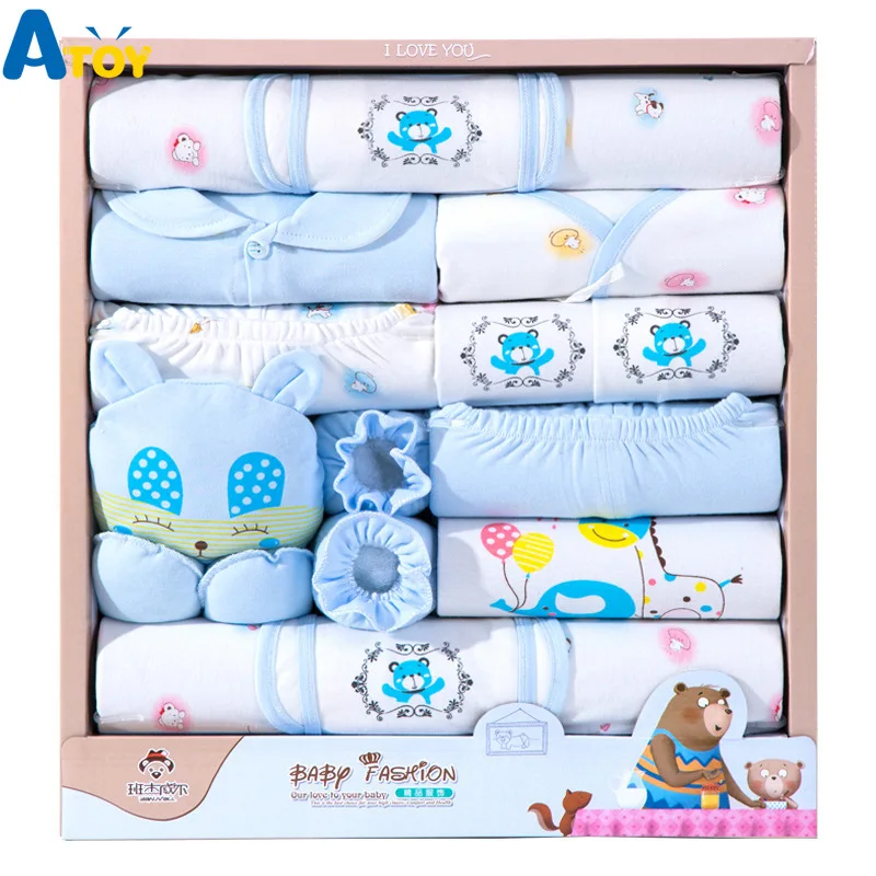 Подарок для новорожденных комплект одежды из 18 предметов костюм младенцев 100%