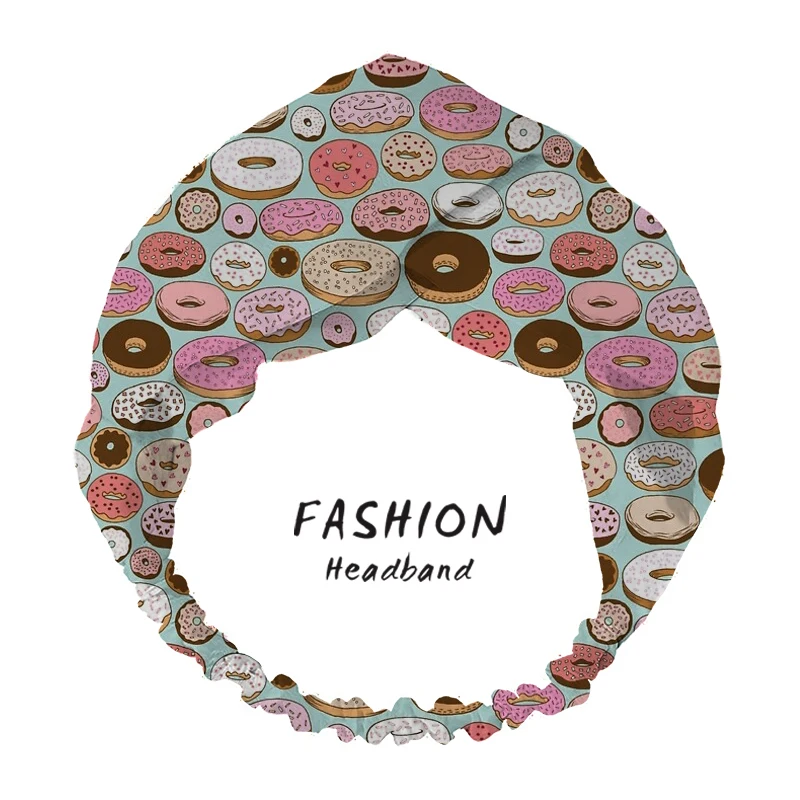 

2020 Women Hair Accessories Summer Bandanas Hair Bands DONUTS FOREVER Print Headbands Cross Bandage Bandana Scrunchies HairBands