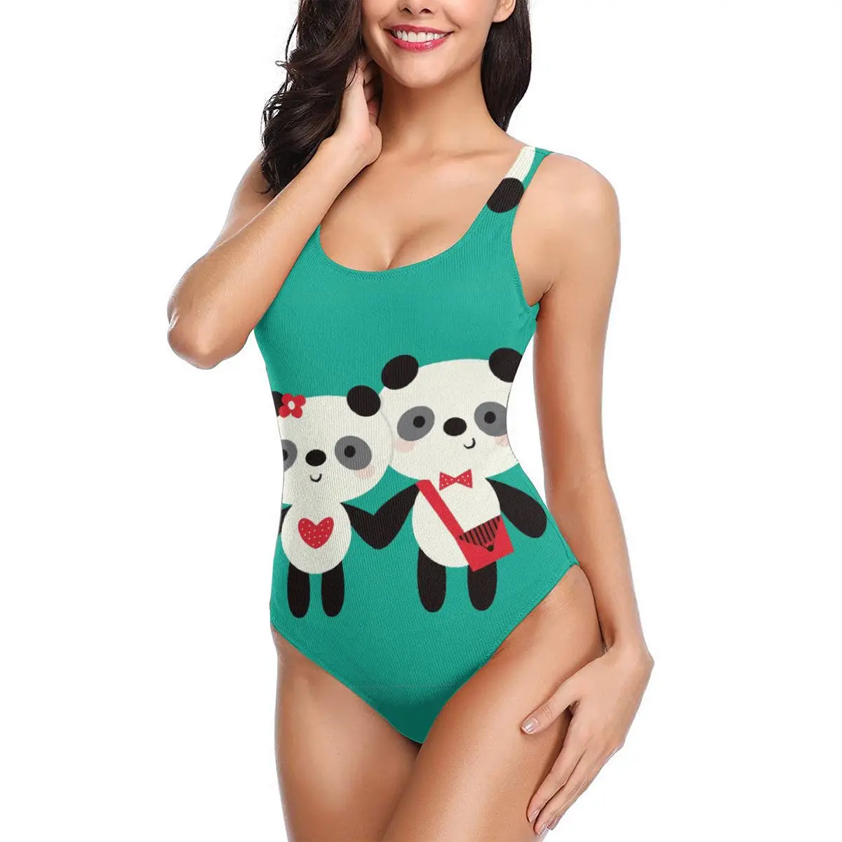 

women 2021 sexy Bikinis It Must Be Love - Pandas Women Swimsuit One Piece women's top R336 Women Beach wear