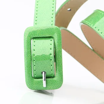Candy Color Metal Buckle Thin Casual Belt For Women , Leather Belt Female Straps Waistband For Apparel Accessories 3