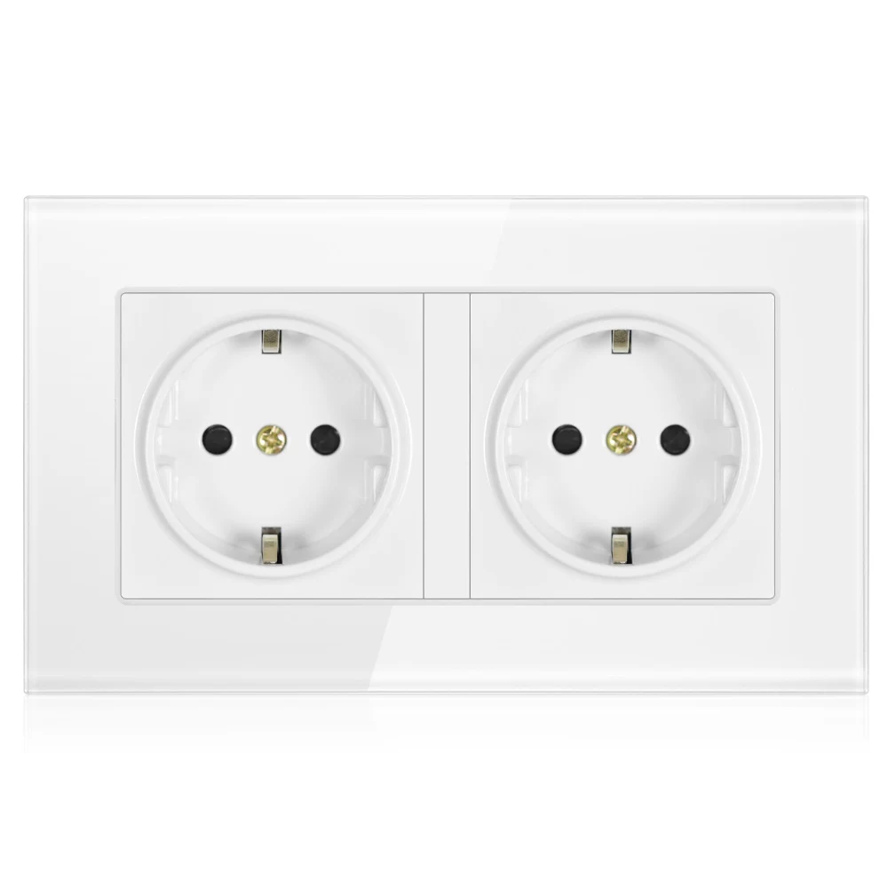 Стандарт ЕС два блока питания Франция розетка настенного типа. Белые панели из