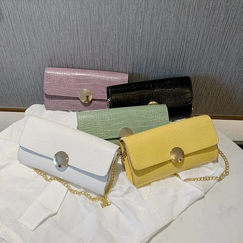 

Luxury Alligator Shoulder Bag Women PU Leather Armpit Bag Fashion Chains Crossbody Bag Designer Lady Handbag Femme