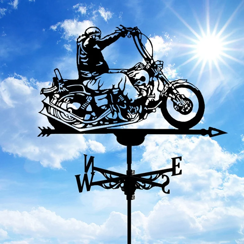 

Weather Vane Spinner Motorcycle Weathervane for Garden Yard Decoration Garden Metal Weathervane