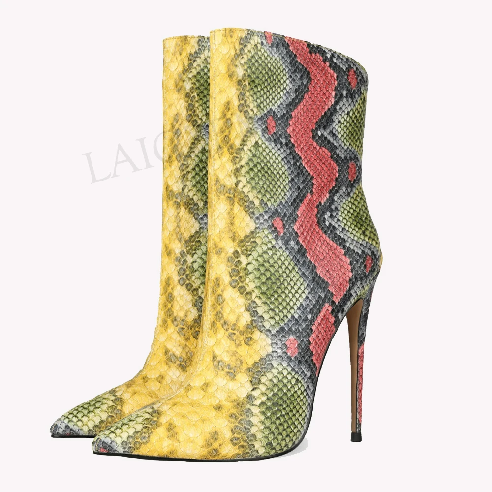 LAIGZEM/женские ботильоны в стиле знаменитостей Сапоги на высоком каблуке со