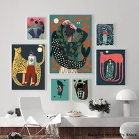 nordic classic exhibition posters women abstract illustration canvas painting and prints wall art picture living room home decor