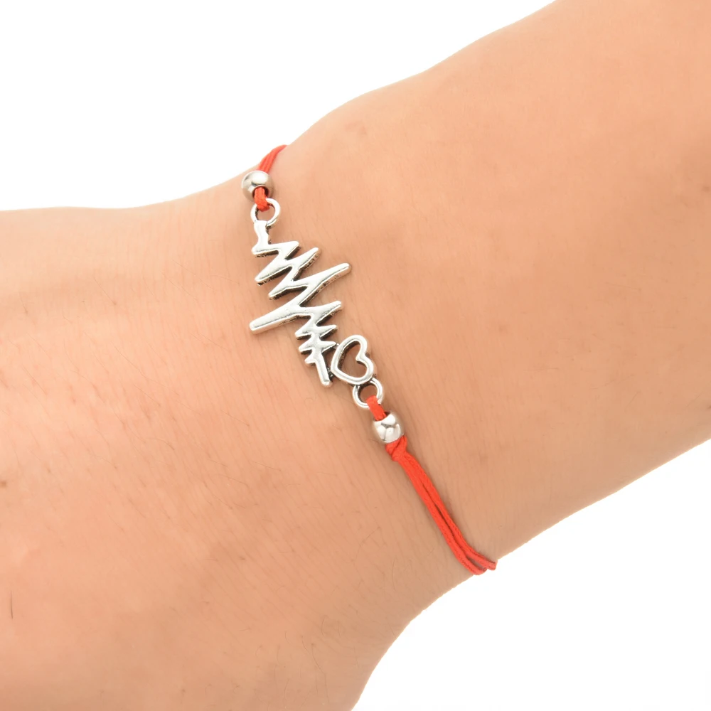 Древо жизни Красный Хлопковый Канат браслет косы Фатима рука Бесконечная любовь