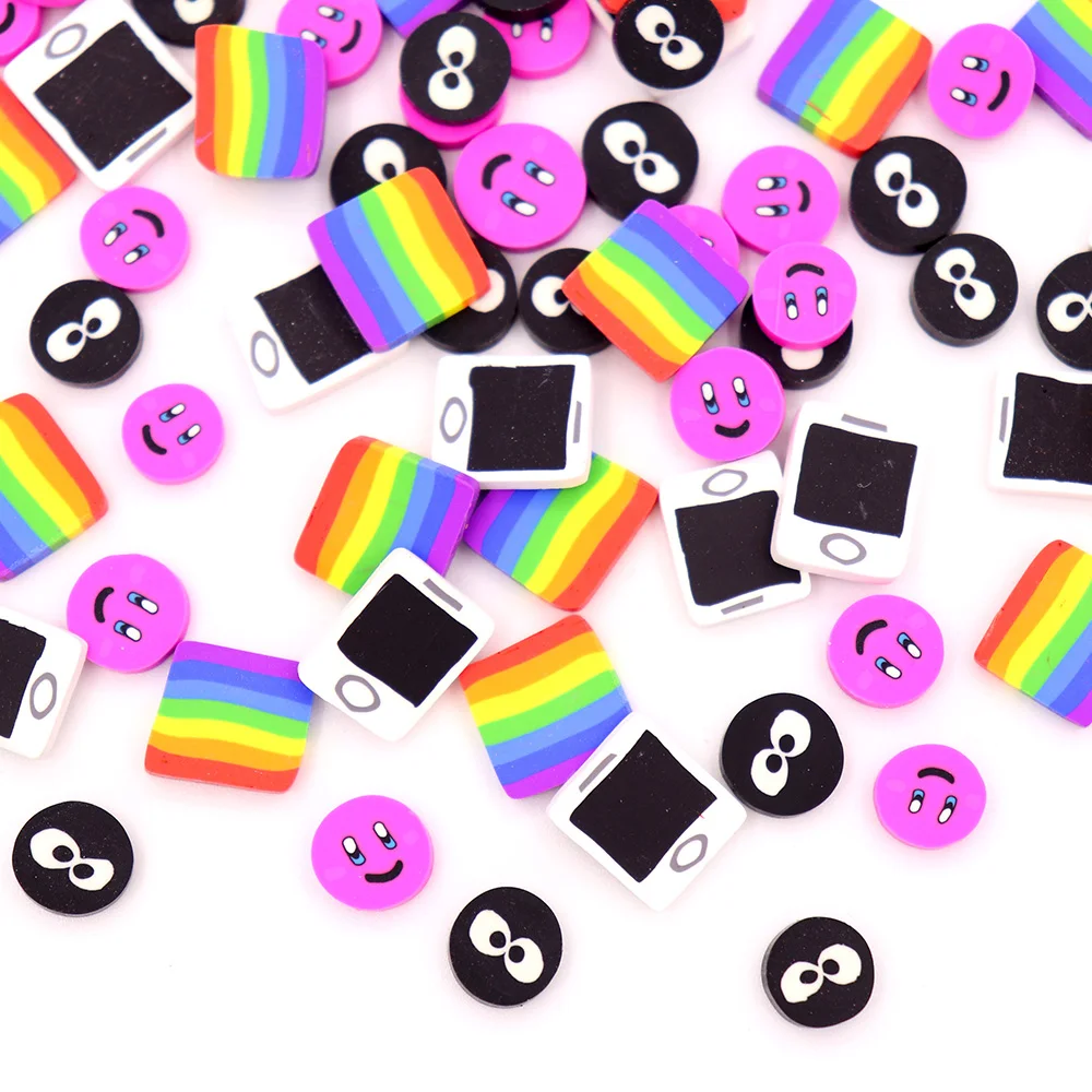 10 г/лот смайлик радужные кусочки брызги для поставки слаймов игрушка полимерная