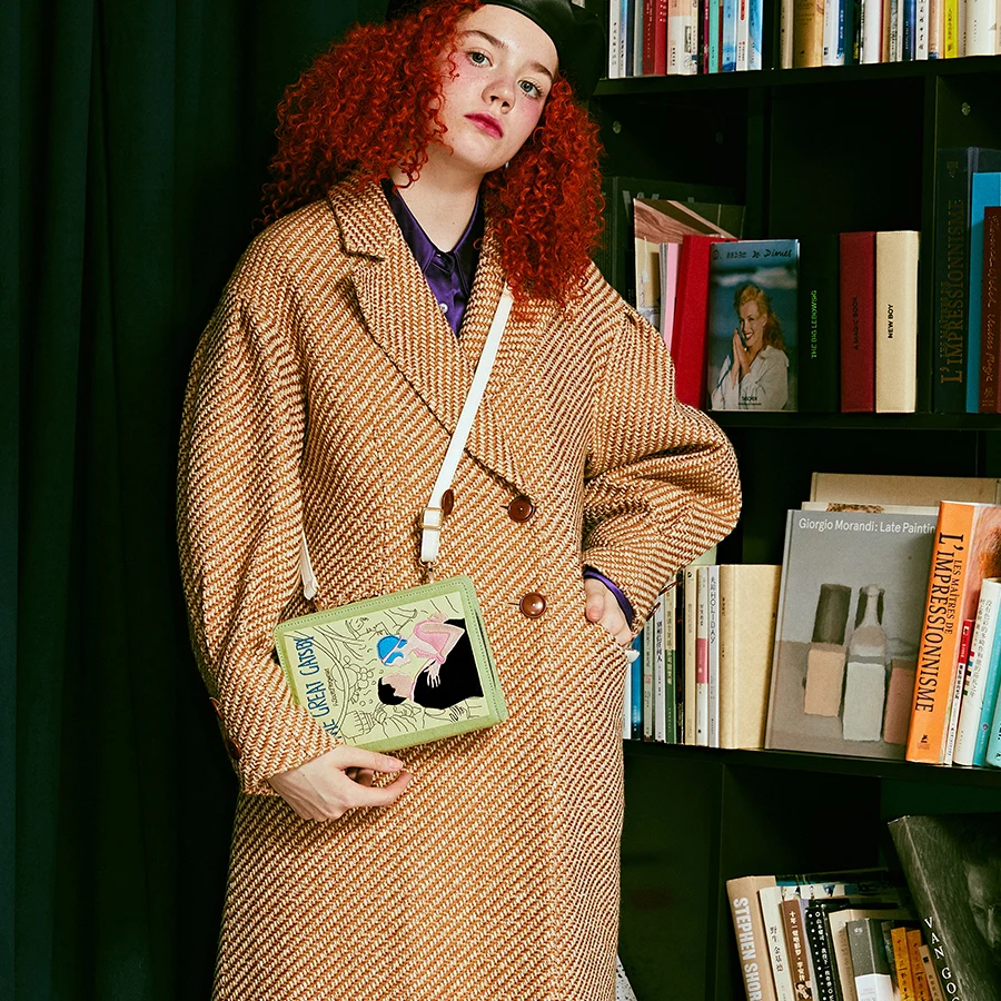 

YIZISTORE original retro messenger bags vintage flap cross body bags in BOOKS series 2