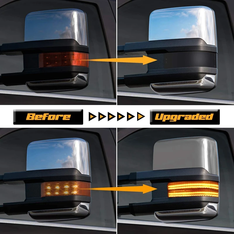 LED Dynamic Turn Signal Light Side Mirror Blinker Indicator for Chevrolet Silverado GMC Sierra Wing Rear |