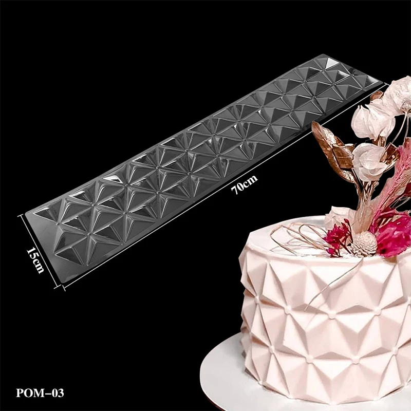 

3D Plastic Origami Semicircle Mousse Cake Mold DIY Fondant Baking Printing Mold Cake Stencil Cake Decorating Tool Accessories