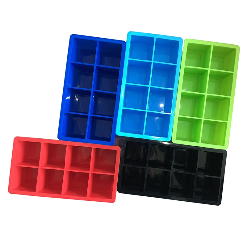 Кубик льда из пищевого силикона большие квадратные поддоны Черные Аксессуары