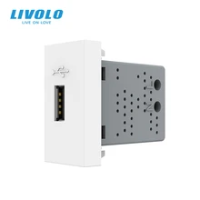 LIVOLO Weak Current Socket Accessories,Computer TV Telephone Blank Module,White 22.5mm Size,Free Combination(No Metal Plate)