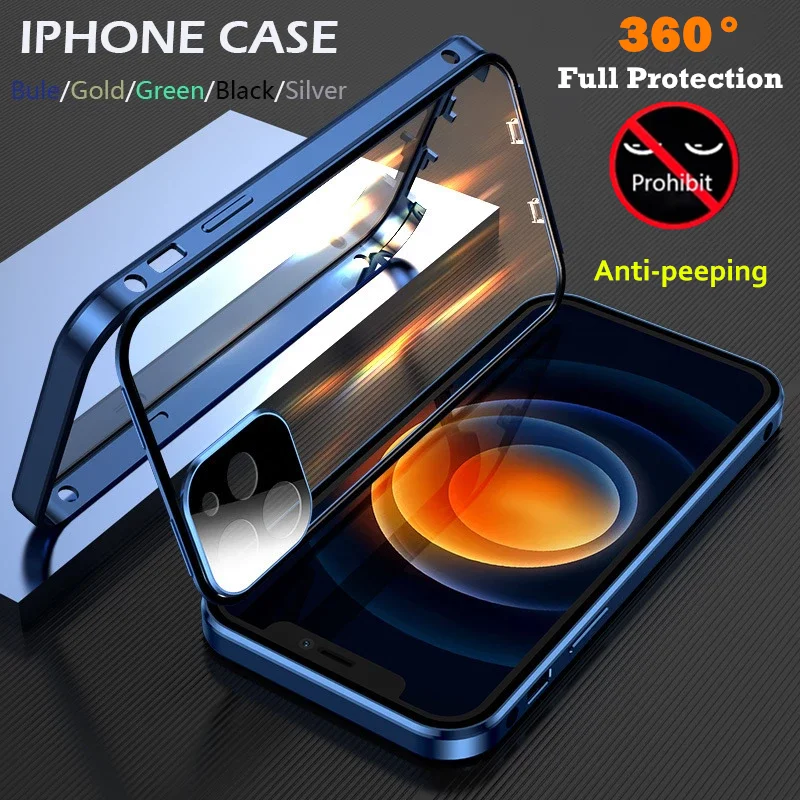

Двухсторонний чехол с пряжкой для iPhone 13 Pro Max 12 XR X 8 7, противоударный стеклянный чехол