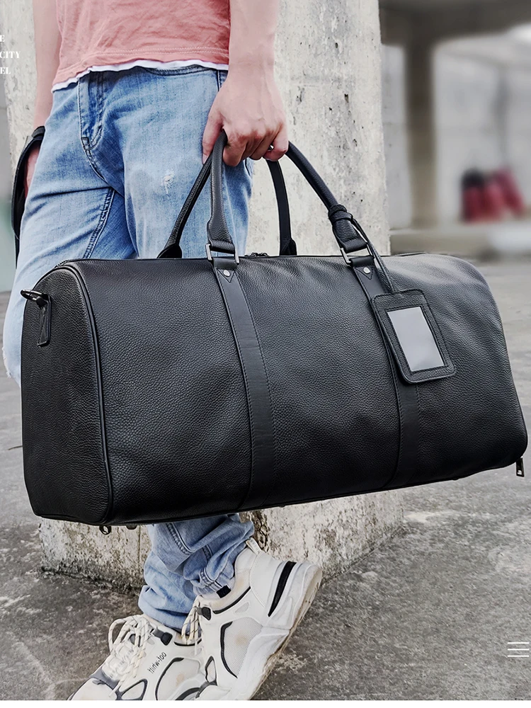 Большие выходные сумки WESTAL черные мужские дорожные ручная спортивная сумка для