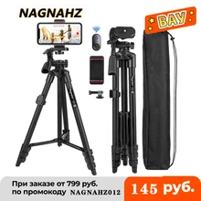 NA3560 Phone Tripod 55in Professional Video Recording Camera Photography Stand for Xiaomi HUAWEI iPhone Gopro with Selfie Remote