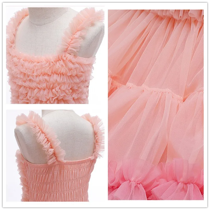 

Yoliyolei Summer Sweet Tutu Dress Stretch Tops Sleeveless Princess Children Dance Sling Ball Gown Girls Party Dress For 0-6 Year