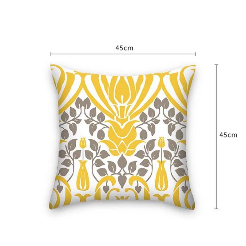 

Throw Pillow Case 45x45cm Pillowcase Geometric Yellow Cushion Cover Nordic Style Home Chair Sofa Decorative Cushion Cover