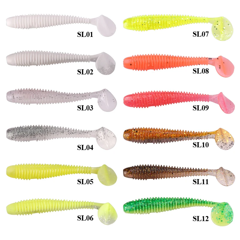 

Smart 5Pcs Soft Fishing Lures 7cm 2.6g Swimbaits T Tail Silicone Baits Isca Leurre Souple Worm Carp Fishing Tackle