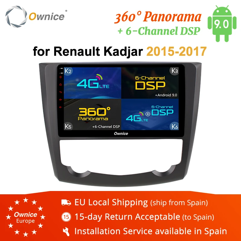Ownice K1 K2 K3 K5 K6 Android 9 0 стерео для Renault Kadjar 2015 2016 2017 авто радио DAB + Аудио Видео
