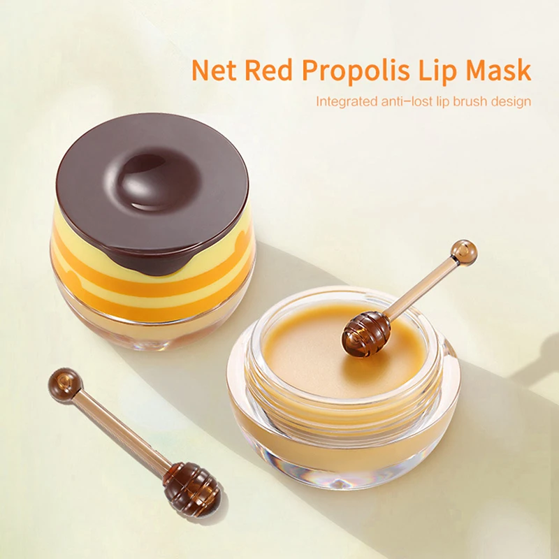 

Propolis Lip Balm Honey Lip Mask Moisturizing Nourishing Anti-wrinkle Anti-cracking Fade Fine Lines Sleeping Lip Mask Lip Care