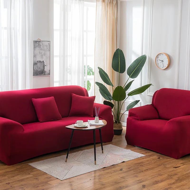 

Northern Europe Sofa Covers for Living Room Elastic Sofa Cover Four Seasons L-shaped Sofa Cover solid color Fabric Dustproof