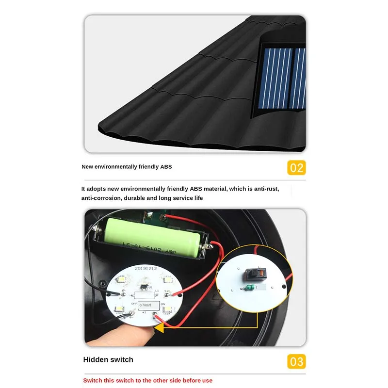 Солнечный Мощный светильник для лужайки Гриб водонепроницаемый садовый