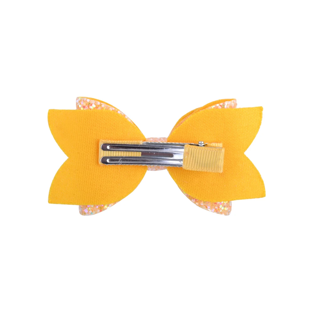 Новинка 3 4 дюйма однотонные блестящие банты для волос Сияющие заколки детей