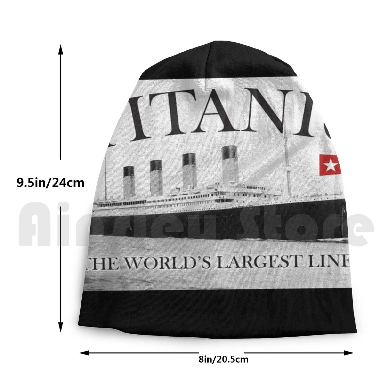 

Titanic , Rms Titanic , Cruise , Ship , Disaster. On Black. Beanies Knit Hat Hip Hop Titanic Rms Ship