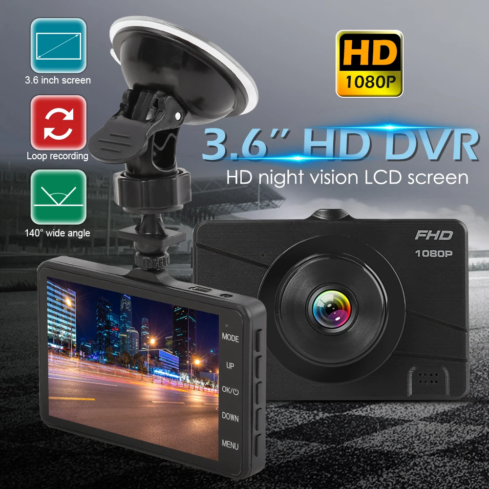 1080p Full HD Видеорегистраторы для автомобилей приборной панели Камера 3 6 дюймов IPS