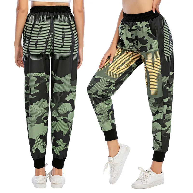 

2020 fall hot style male and female adult outdoor sports camouflage suit fashion casual wear young slim two-piece women's suit