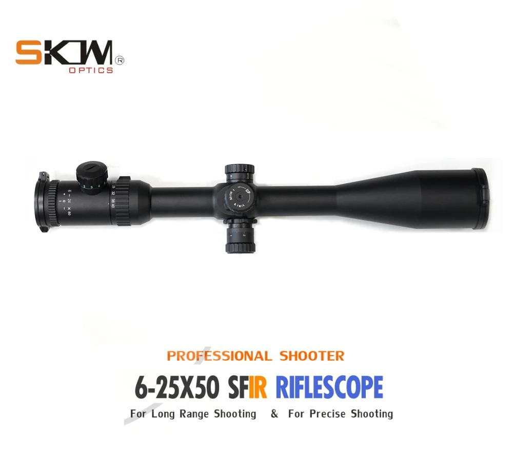 SKWoptics 6-25x50 боковая фокусировка 30 трубка прицел большой дальности. 308. 338 освещенный прицел охотничья цель высокое качество сетка