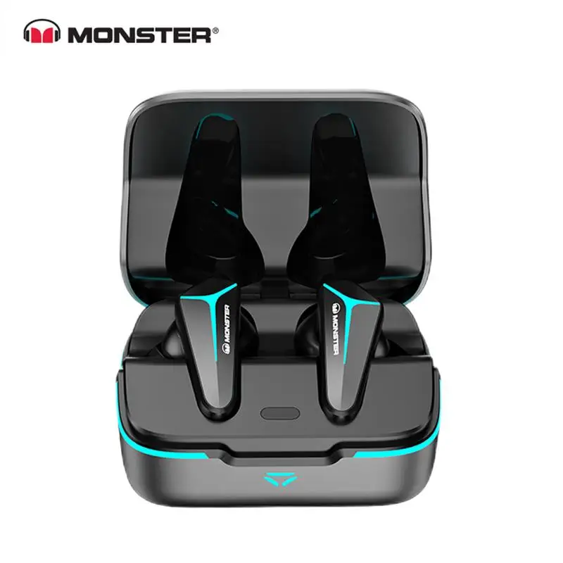 

Беспроводные наушники Monster Mission V1, игровая стереогарнитура с зарядным устройством, Bluetooth-совместимые спортивные музыкальные наушники 5,0, чер...