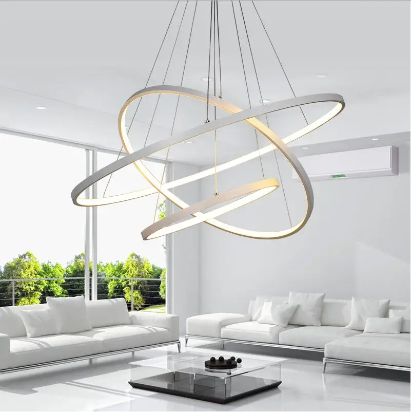 Modern LED chandelier for living room dining room Acrylic aluminum suspension hanging light Home lighting decoration luminaire