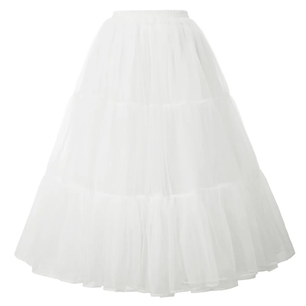 

Женская юбка из органзы Grace Karin, винтажная бальная юбка миди-длины в стиле ретро, 3 уровня