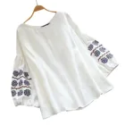 Блузка женская с цветочным принтом и расклешенными рукавами, Повседневная модная рубашка с длинным рукавом и круглым вырезом, свободная одежда для девушек