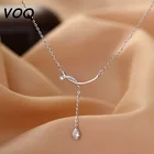 Женское Ожерелье-Крест VOQ серебряного цвета, изысканная подвеска-кисточка, ожерелье, ювелирные изделия, подарок, оптовая продажа