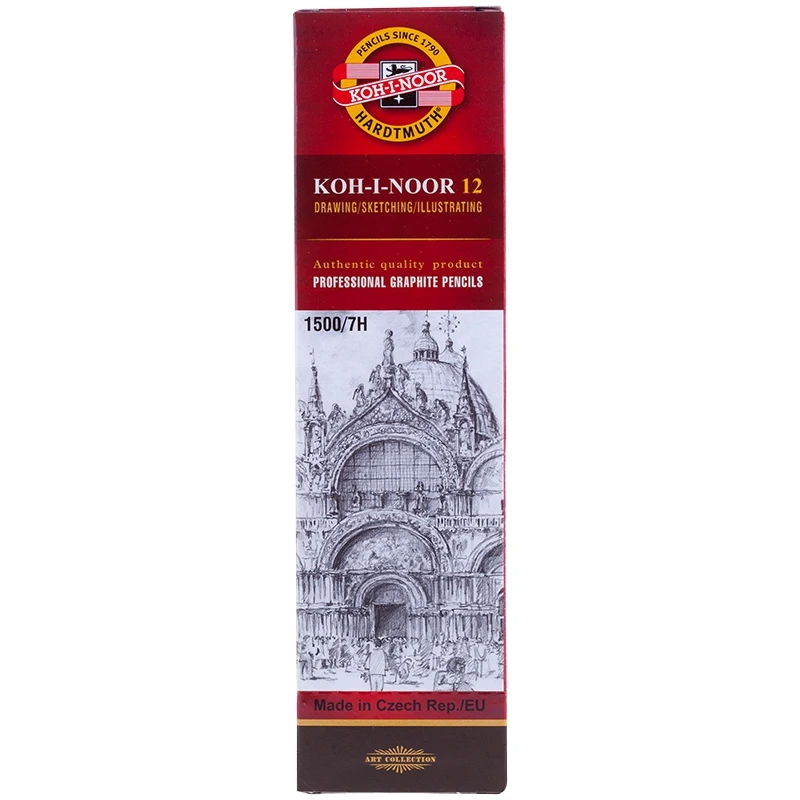 Карандаш ч/г Koh-I-Noor 1500 7Н заточен. 12 штук в упаковке | Канцтовары для офиса и дома
