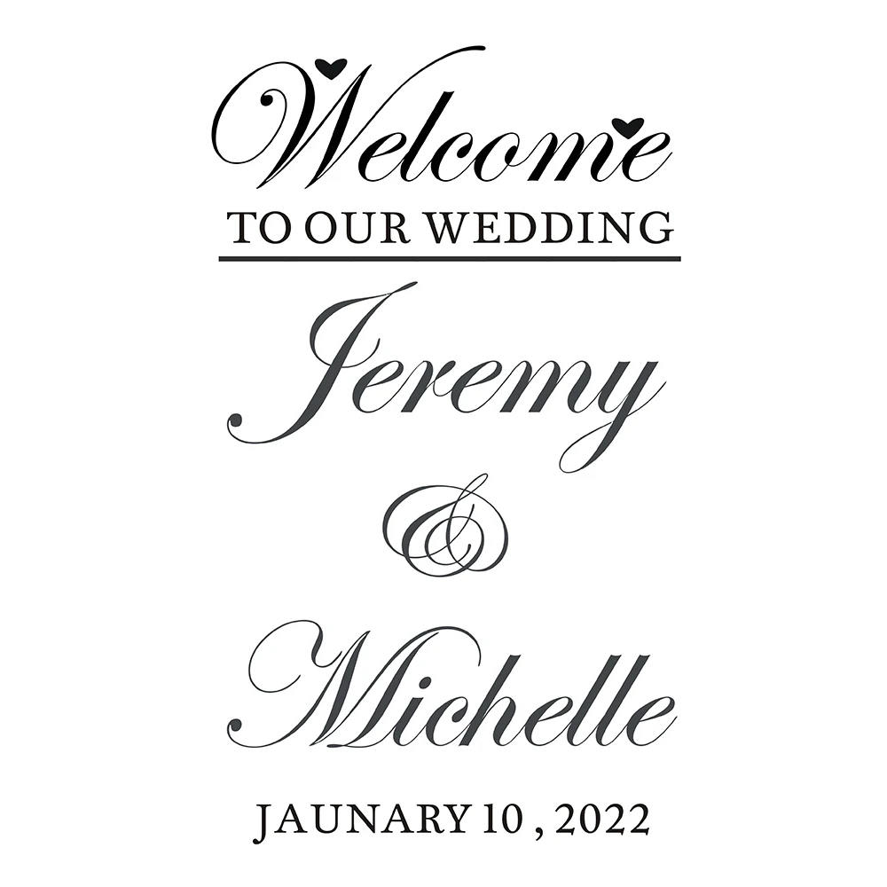 Свадьба Добро Пожаловать Знак Декор персонализированные имена Наклейка знак для