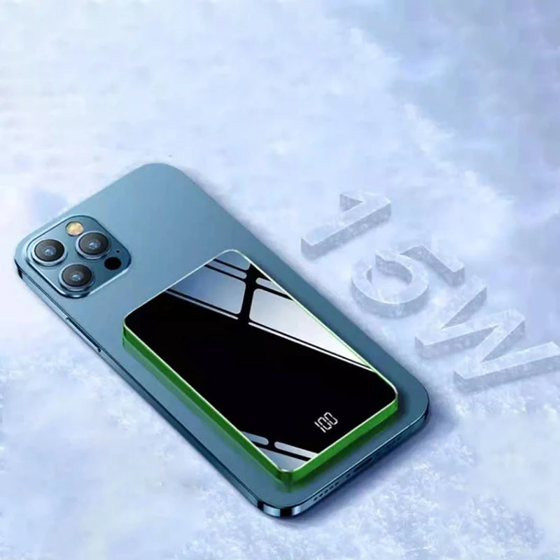 

5000mAh/10000mAh Portable Magnetic Wireless Power Bank 15W Fast Charger External Battery Mobile Phone Wireless Charging