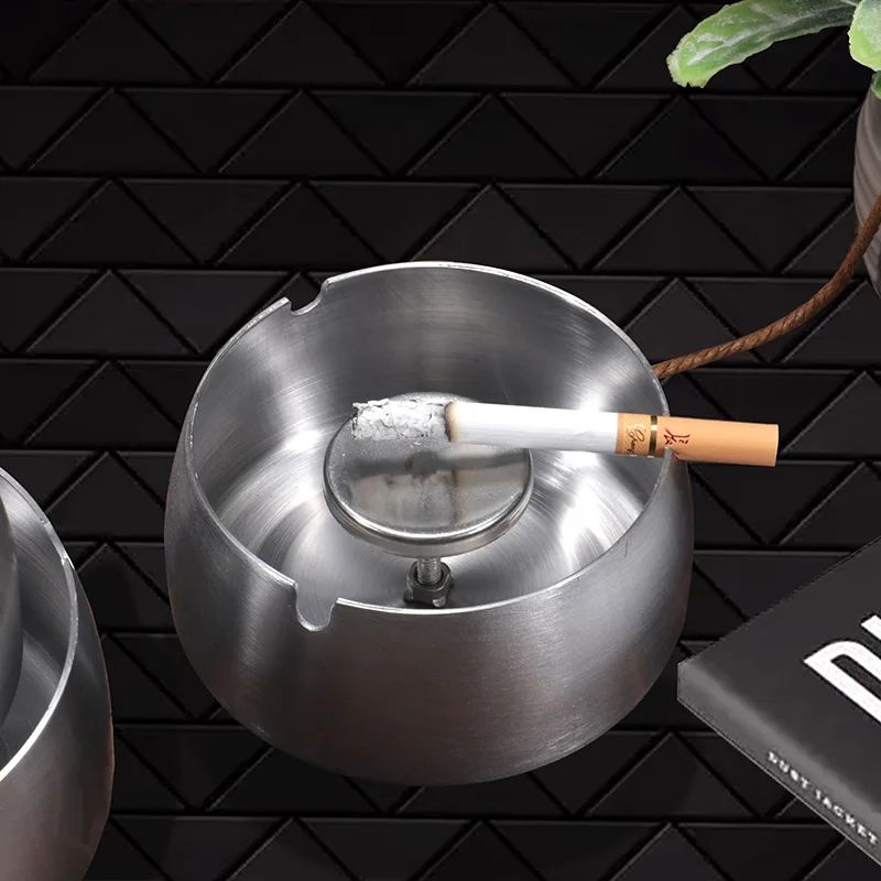 

Пепельница для дома, гостиной, офиса, креативная пепельница из нержавеющей стали с крышкой