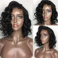 13x4 loose wave lace front wigs for black women 180 250 density brazilian virgin glueless short human hair bob wig transparent