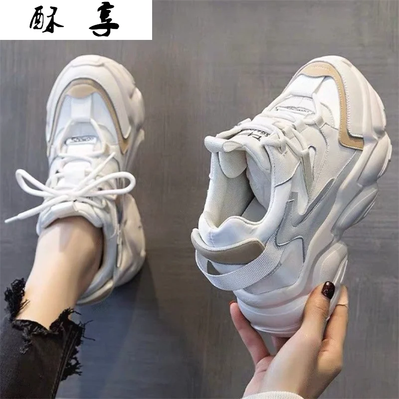 

Женские кроссовки на вулканизированной подошве, удобные кроссовки на платформе, повседневная обувь с увеличенным круглым носком для весны,...