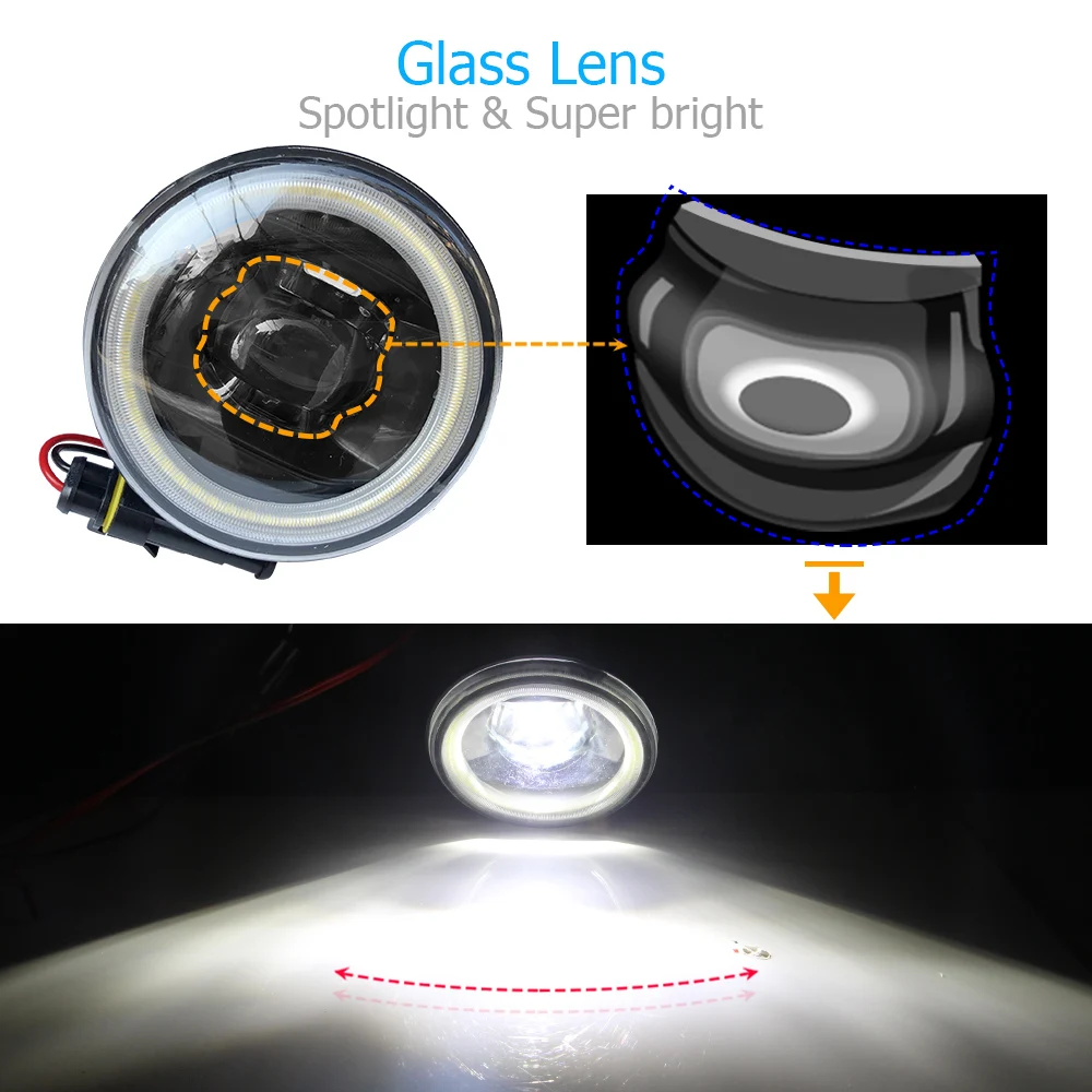 Buildreamen2 автомобиля H11 светодиодный туман светильник объектив глаза ангела