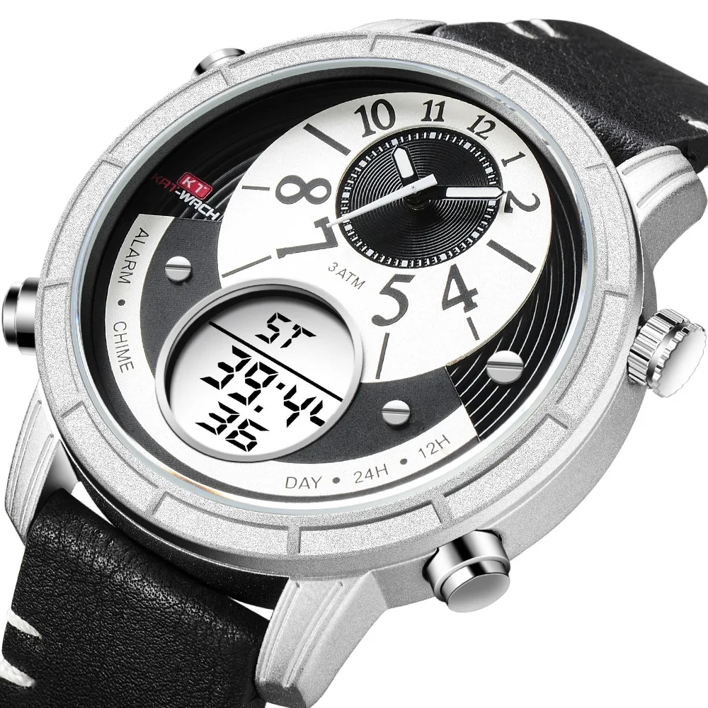 

KT Men's Outdoor Sports Multifunctional Electronic Watch Sells Waterproof Luminous Double Movement Quartz Watch Mens Watch