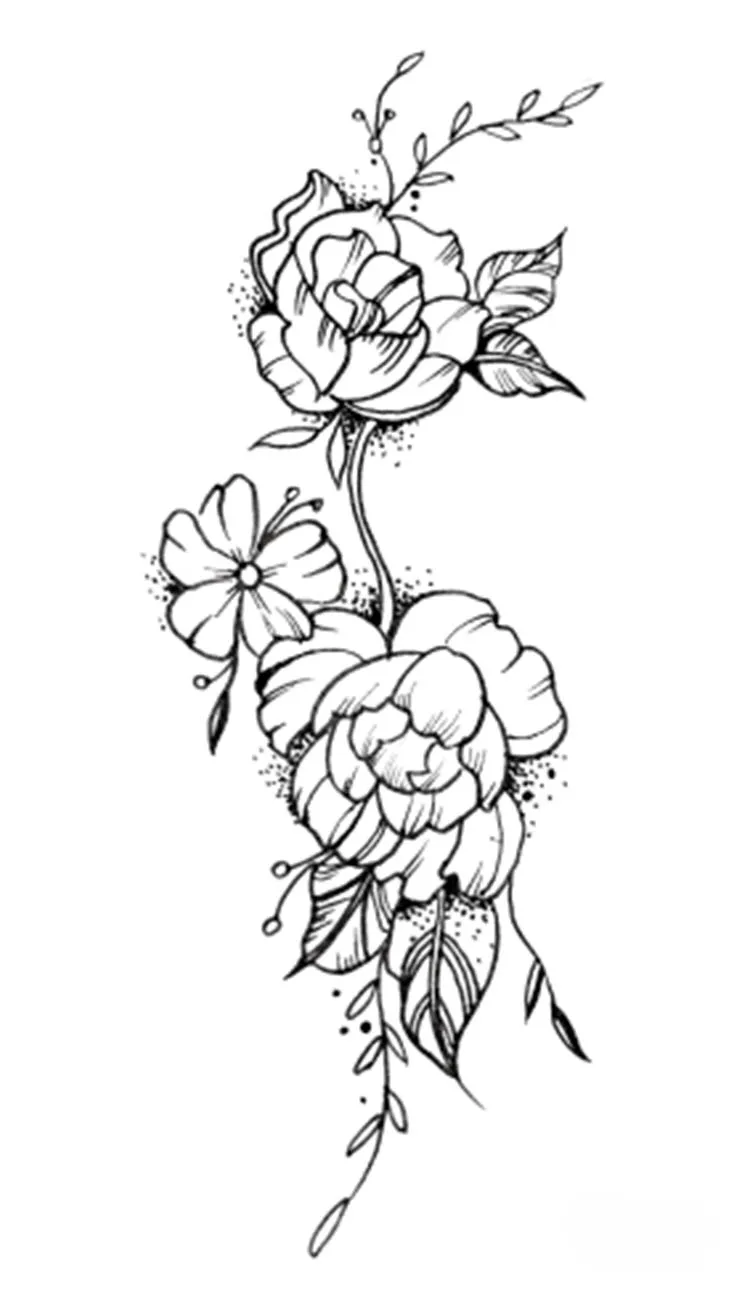 Временные фальшивые татуировки стикер боди-арт черно-белый Рисунок маленький