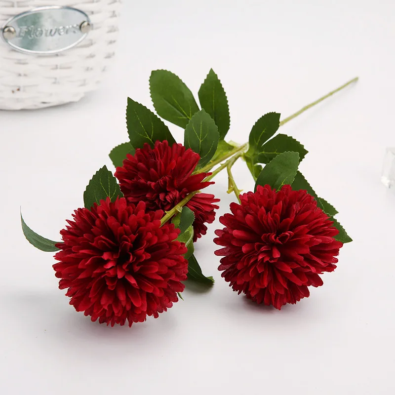 5 пучков/партия искусственные цветы одуванчика сад настоящий сенсорный 3 головки