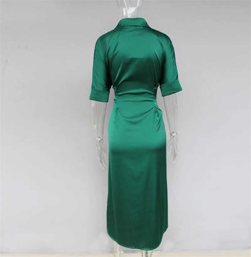 Женское винтажное платье-рубашка тонкое платье с коротким рукавом и отложным