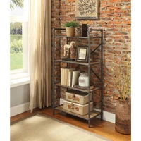 4-Tier Bookshelf Organizer For Holding Books Plants Ornaments Bookcase Multifunctional Antique Wood Design Shelving Unit