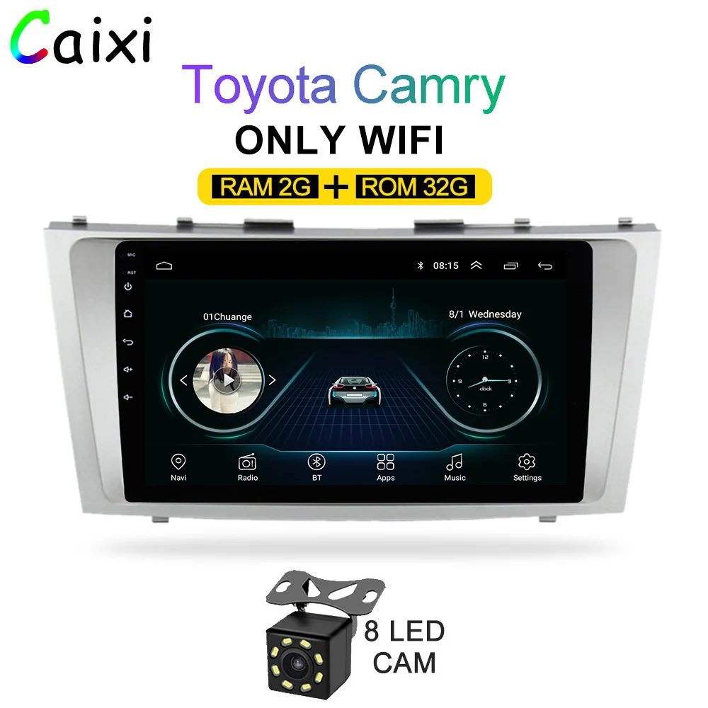 cx-ca-32G-CAM Автомобиль Xi 2din 9 дюймов 2.5D Android 8,1 Автомобильный DVD Радио мультимедийный плеер для Toyota Camry 2007 2008 2009 2010 2011 Навигация gps - Цвет: cx-ca-32G-CAM